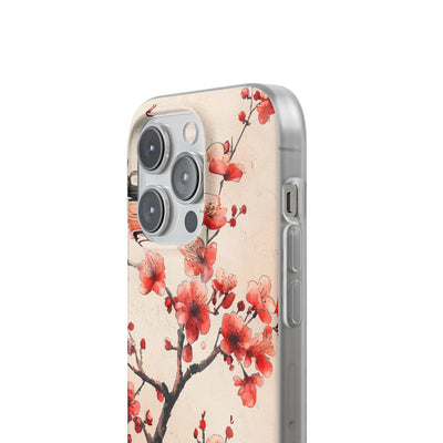 Crimson Silk Flora · Soft Custodia per iPhone