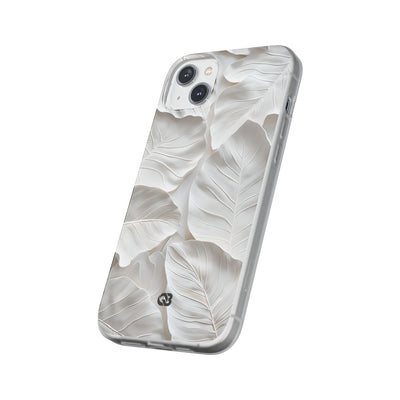 Sculpted Ivory Leaves · Soft Phone Case for iPhone