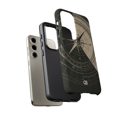 Beige Tough Phone Case for Samsung - Obsidian Nautical Blueprint