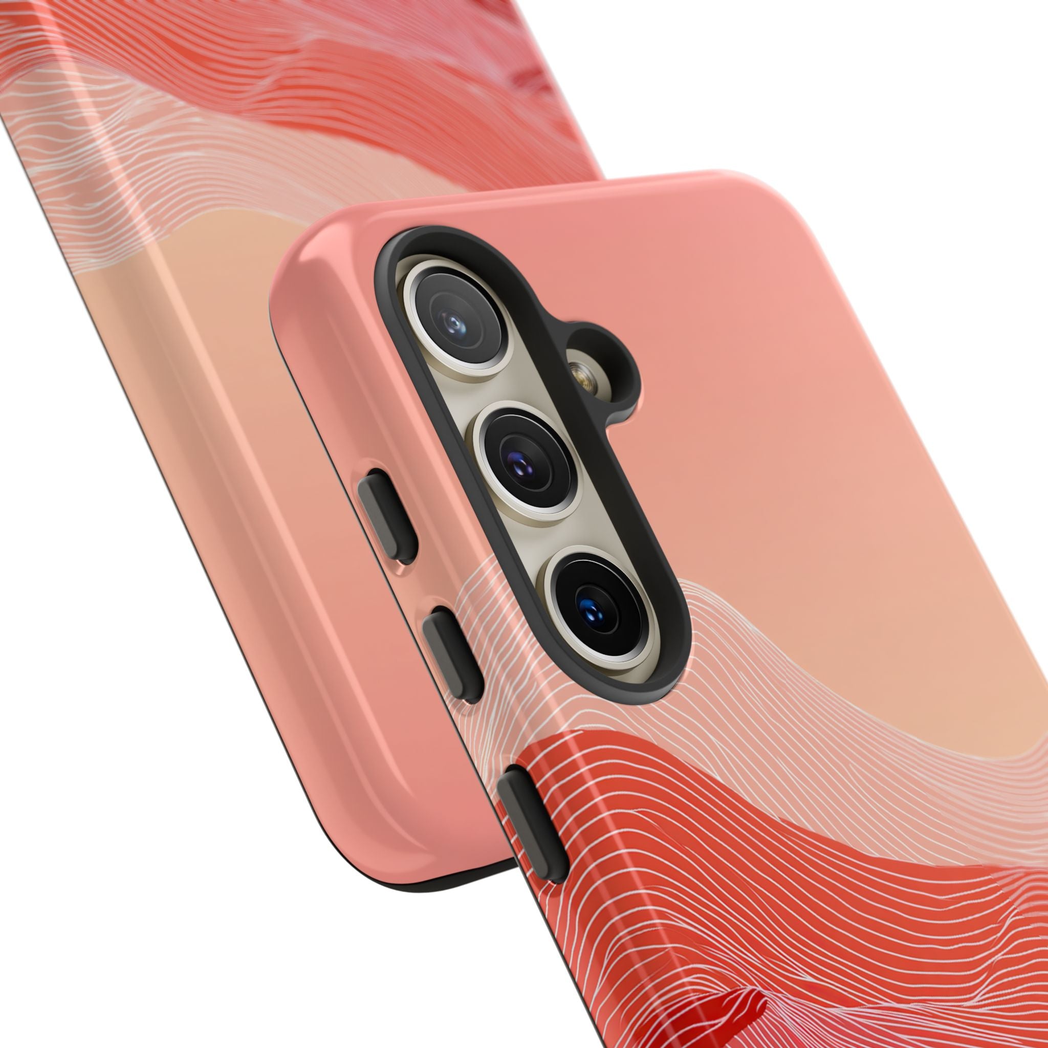 Red Tough Phone Case for Samsung - Crimson Ridge Contour