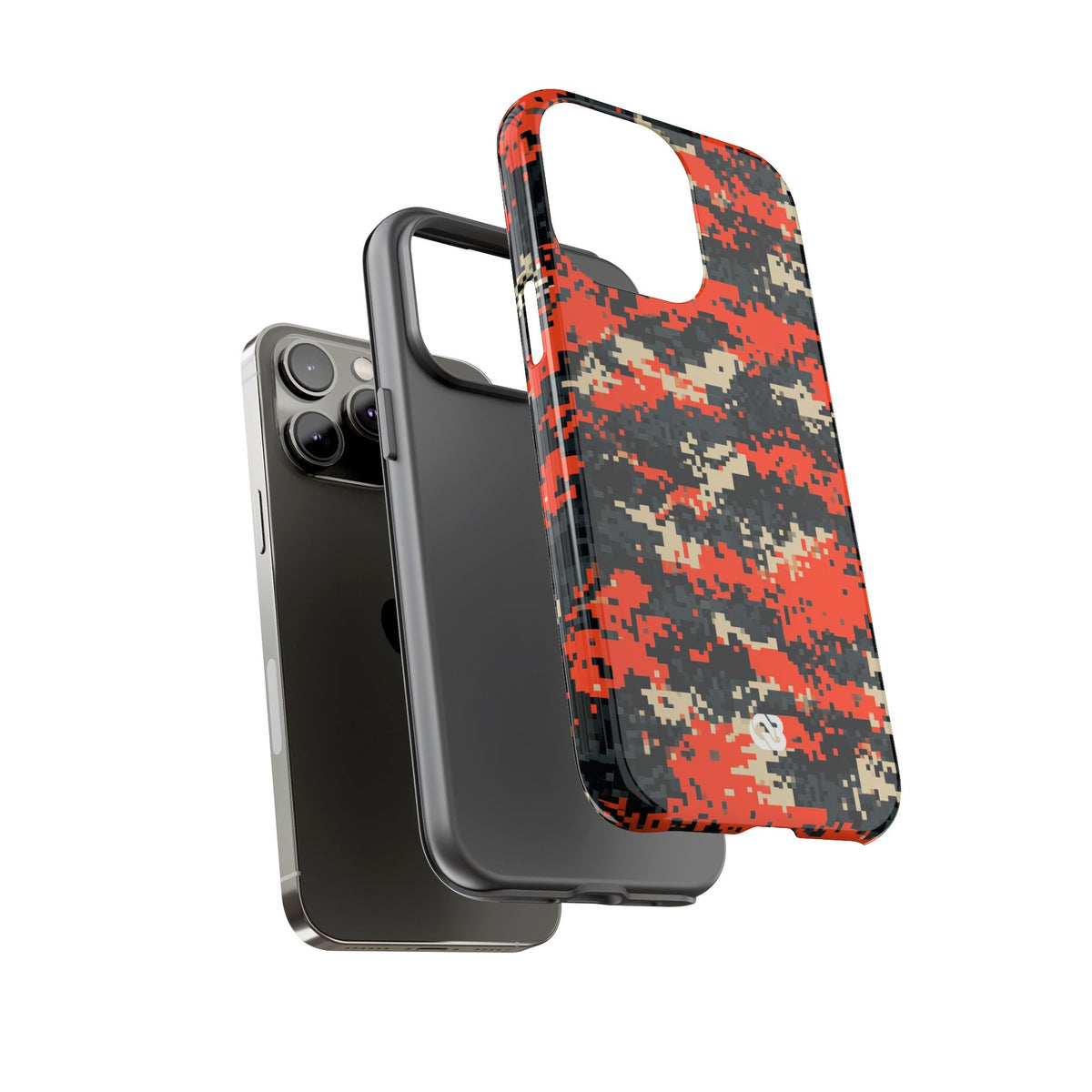 Signal Pixel Camo · Tough Phone Case for iPhone · Orange