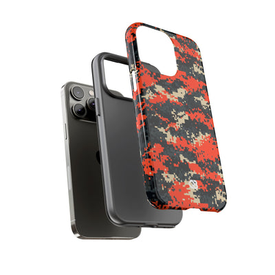 Signal Pixel Camo · Tough Phone Case for iPhone · Orange