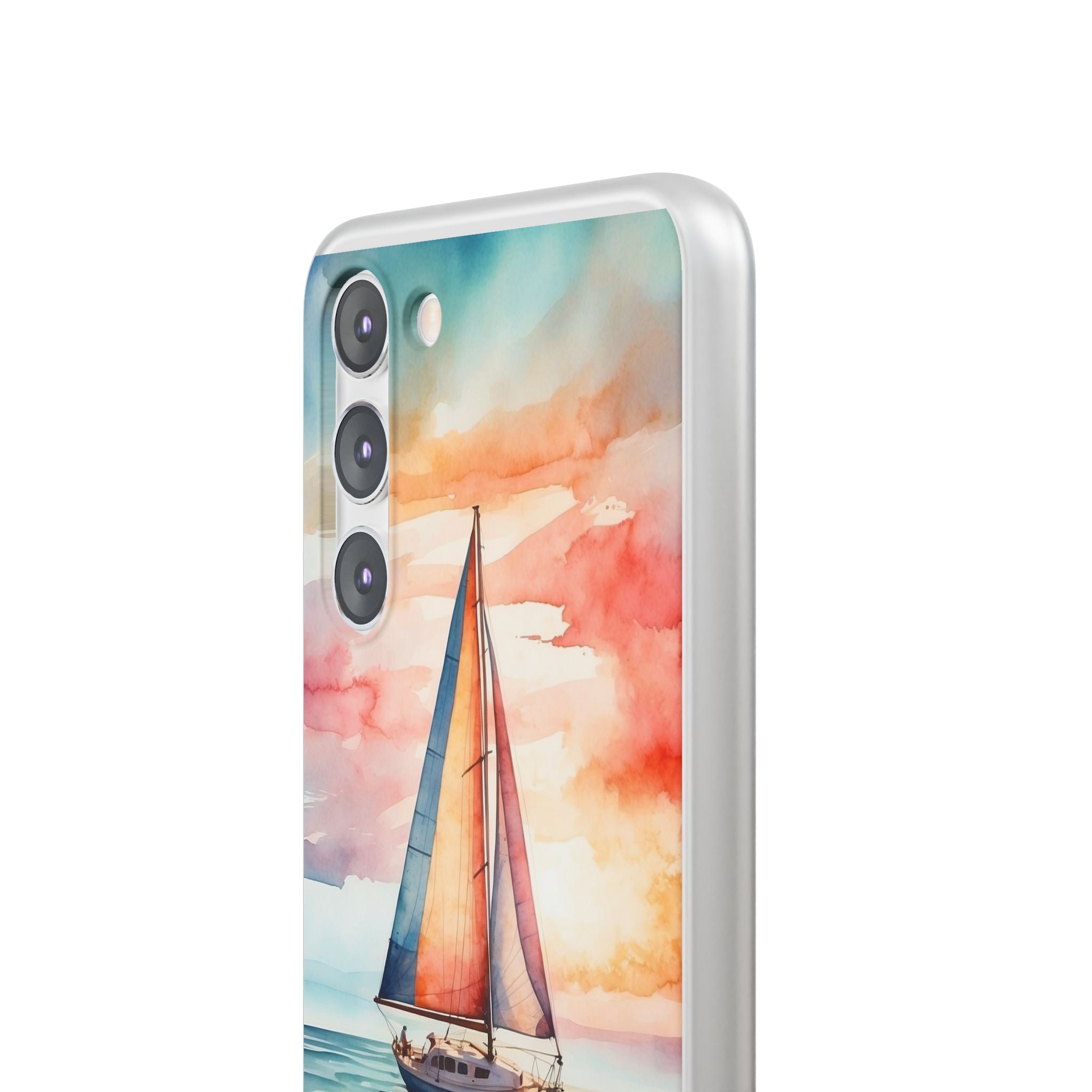 Crimson Horizon Sail · Soft Phone Case for Samsung