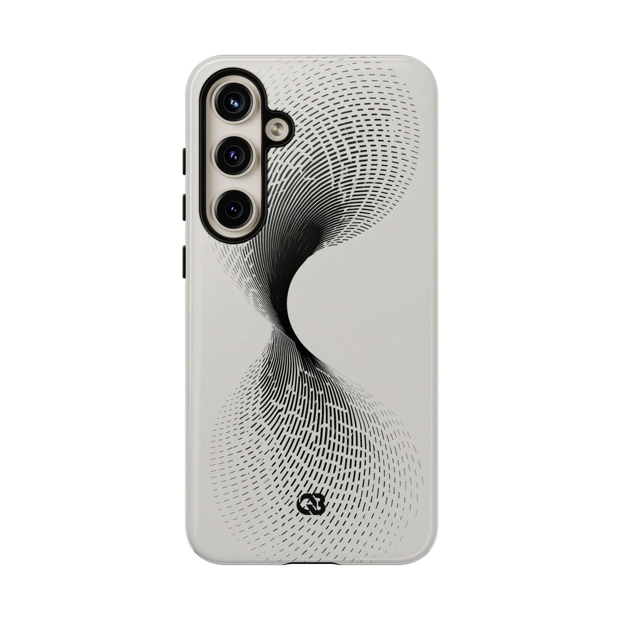 White Tough Phone Case for Samsung - Linear Torsion Grid