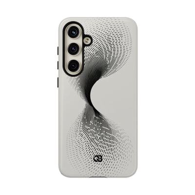 White Tough Phone Case for Samsung - Linear Torsion Grid
