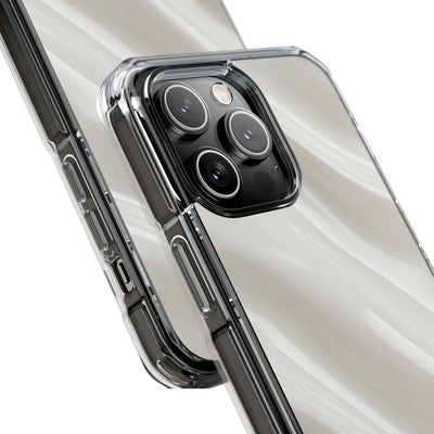 White Impact MagSafe Phone Case for iPhone - Polished Ivory Wave