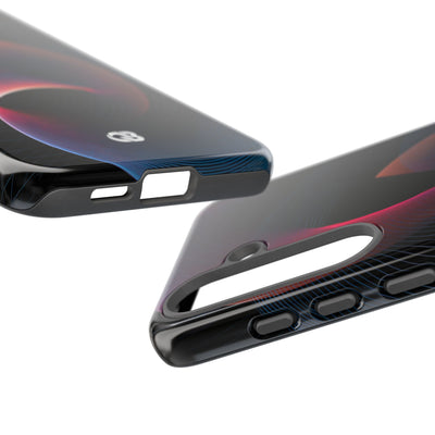 Black Tough Phone Case for Samsung - Cobalt Crimson Flux