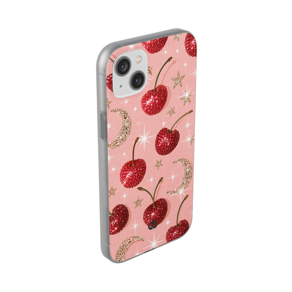 Bedazzled Ruby Cherries · Lite Phone Case for iPhone ·  Pink