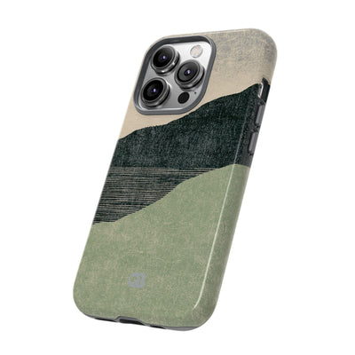 Green Tough Phone Case for iPhone - Moss Ridge Grain