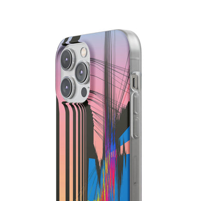 Blue Lite Phone Case for iPhone - Fractured Data Skyline