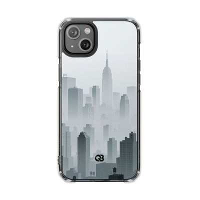 Grey Impact MagSafe Phone Case for iPhone - Steel Mist Skyline