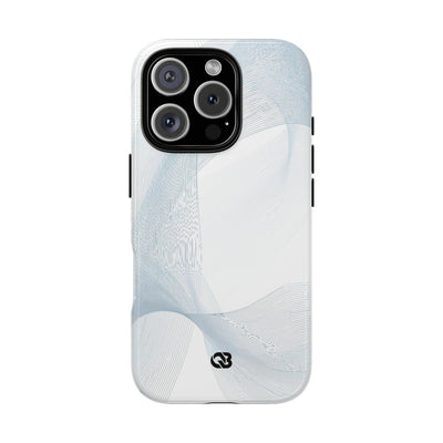White Tough Phone Case for iPhone - Arctic Line Current