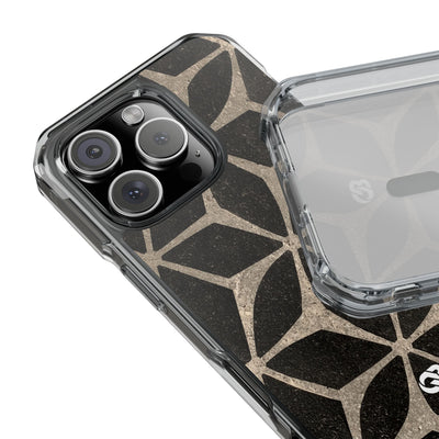 Concrete Mosaic Star · Clear Impact Magnetic Phone Case for iPhone · Black