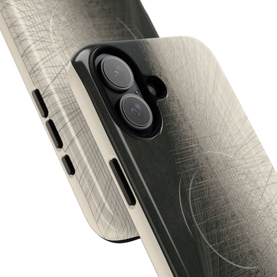 Beige Tough 2.0 Magsafe Phone Case for iPhone - Brutalist Graphite Grid