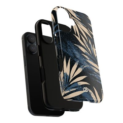 Blue Tough Phone Case for iPhone - Midnight Indigo Palm