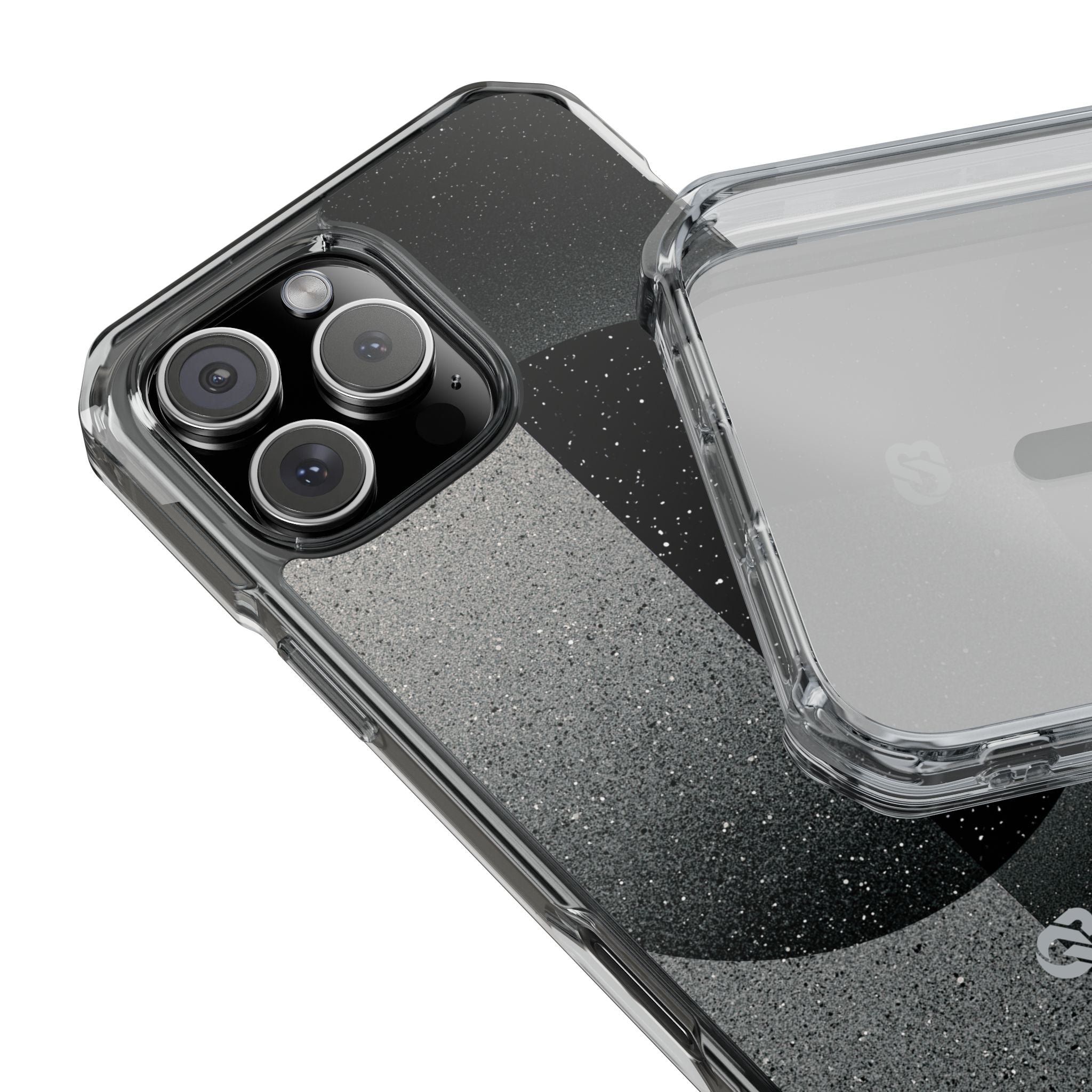 Black Impact MagSafe Phone Case for iPhone - Lunar Static Orbit