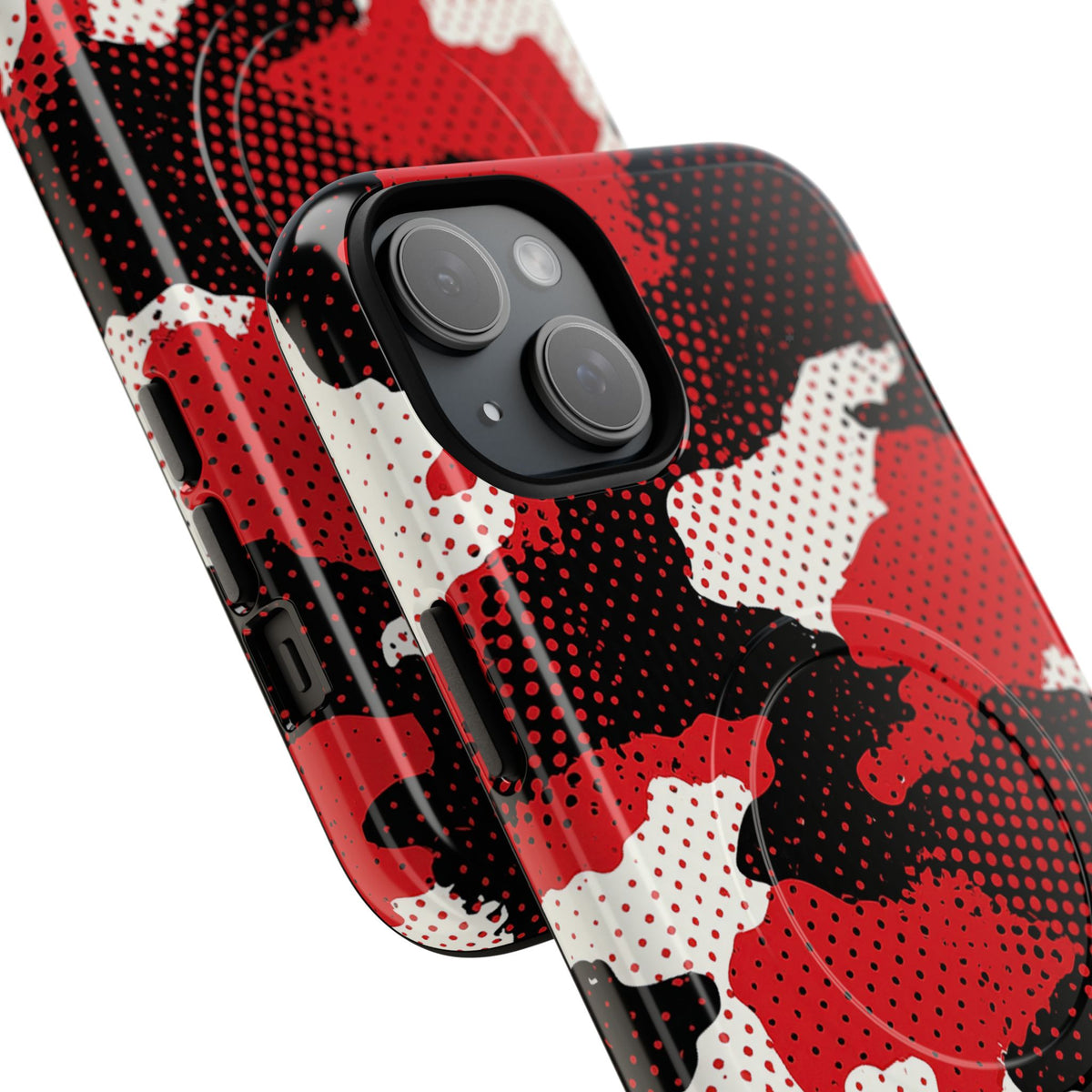 Crimson Halftone Camo · Tough 2.0 Magnetic Phone Case for iPhone · Red