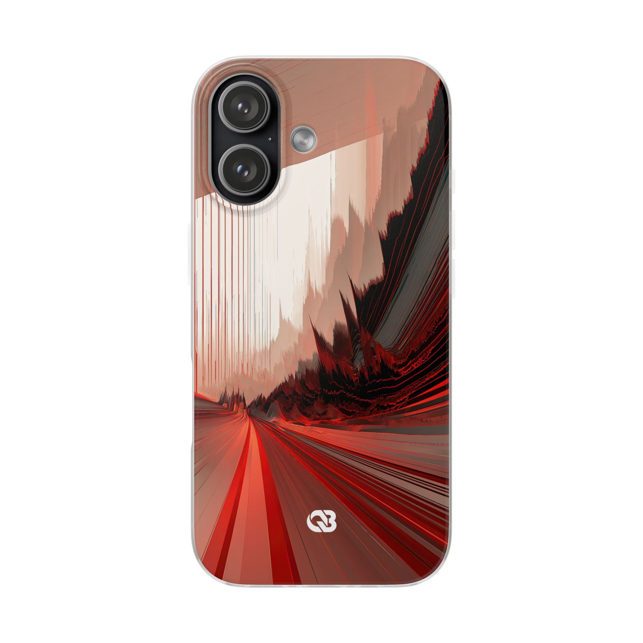 Red Lite Phone Case for iPhone - Crimson Pulse Horizon