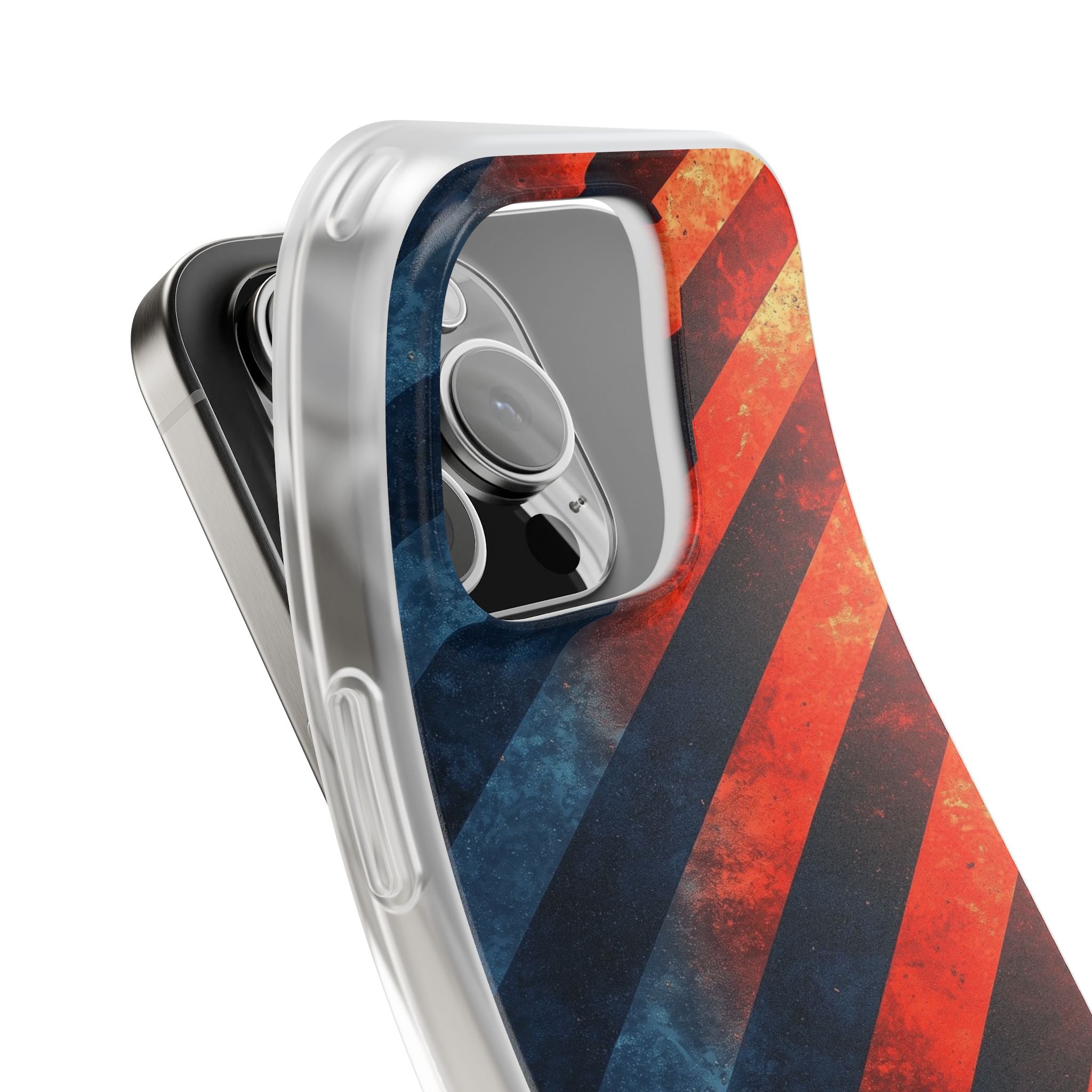 Diagonale Streifen Blaze iPhone 16 Pro Case - Soft