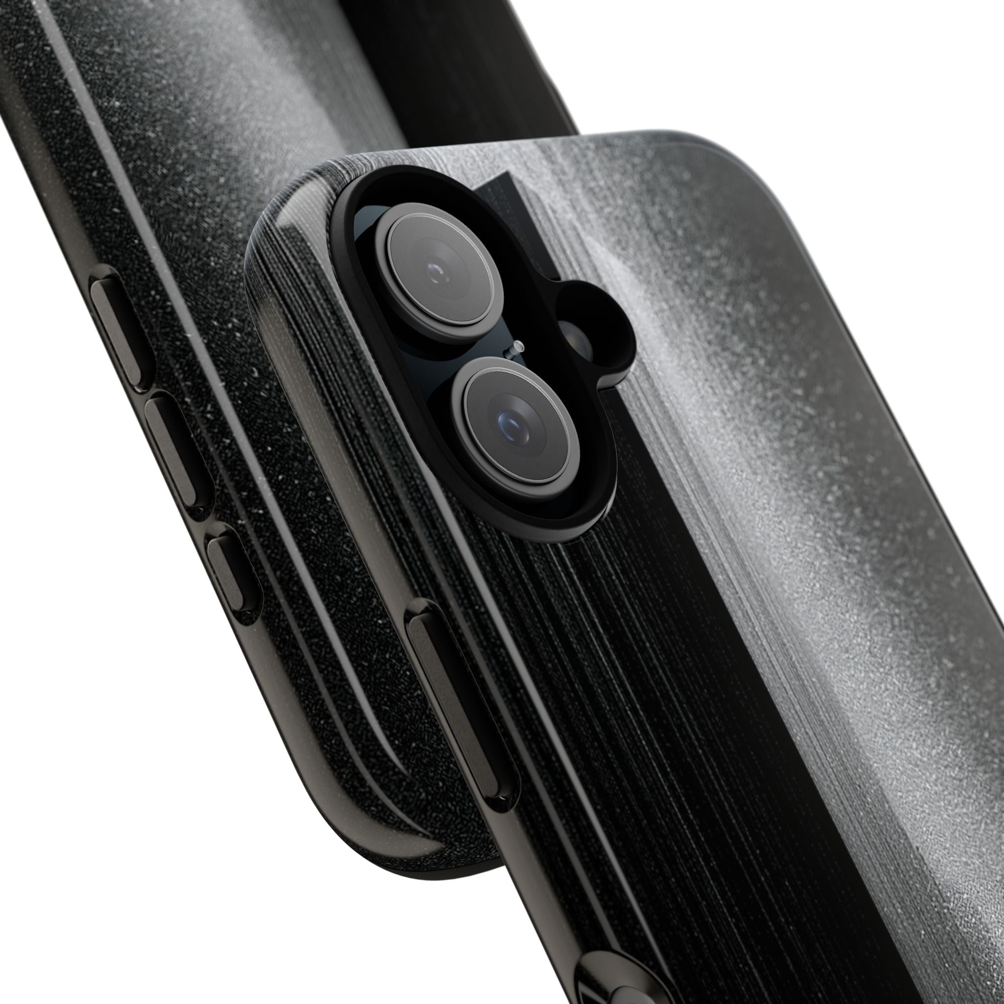 Black Tough Phone Case for iPhone - Brutalist Pixel Monolith