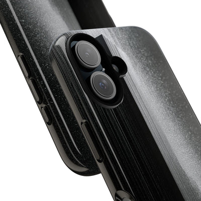 Black Tough Phone Case for iPhone - Brutalist Pixel Monolith