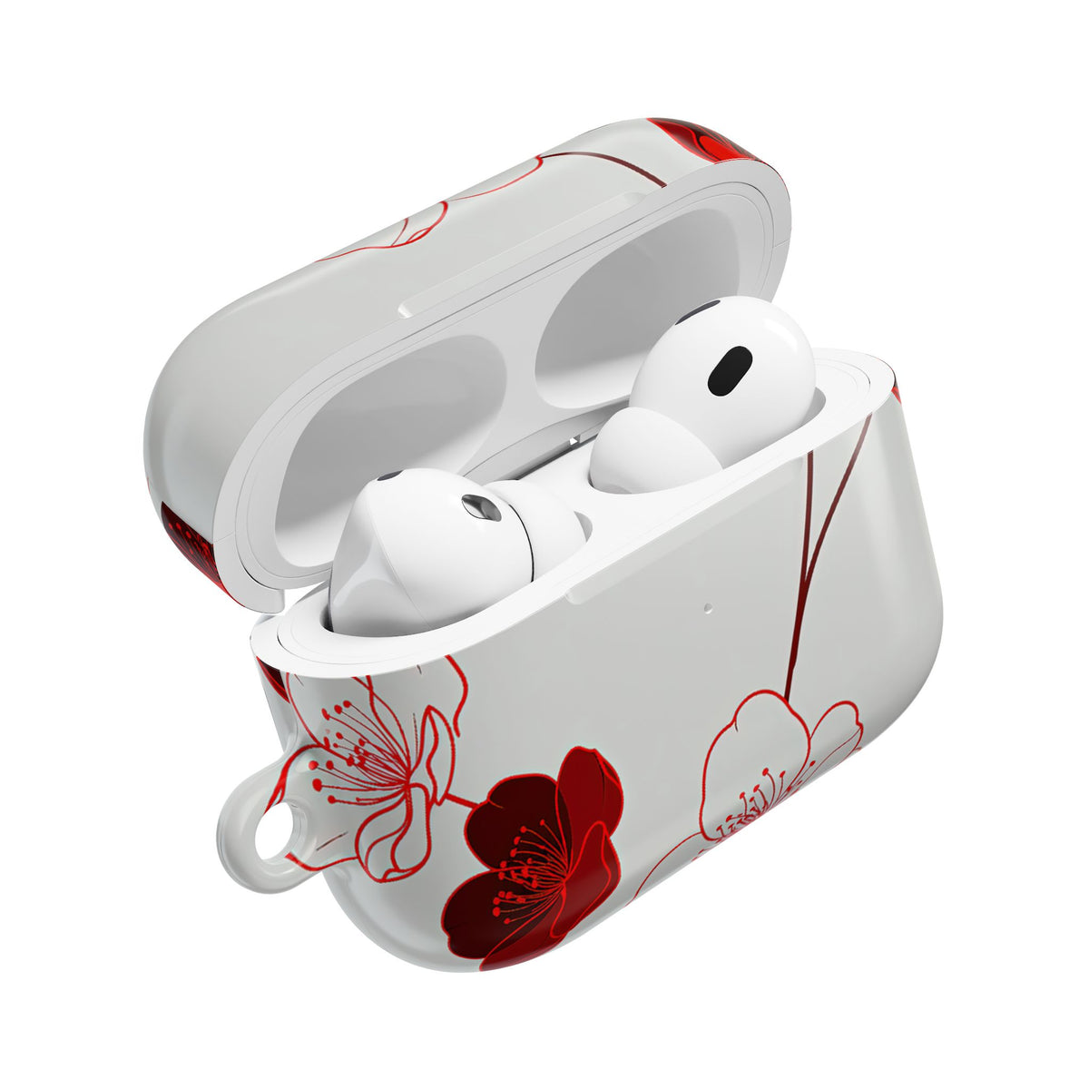 Crimson Sakura Blossom · Hard Case for AirPods & AirPods Pro · Red