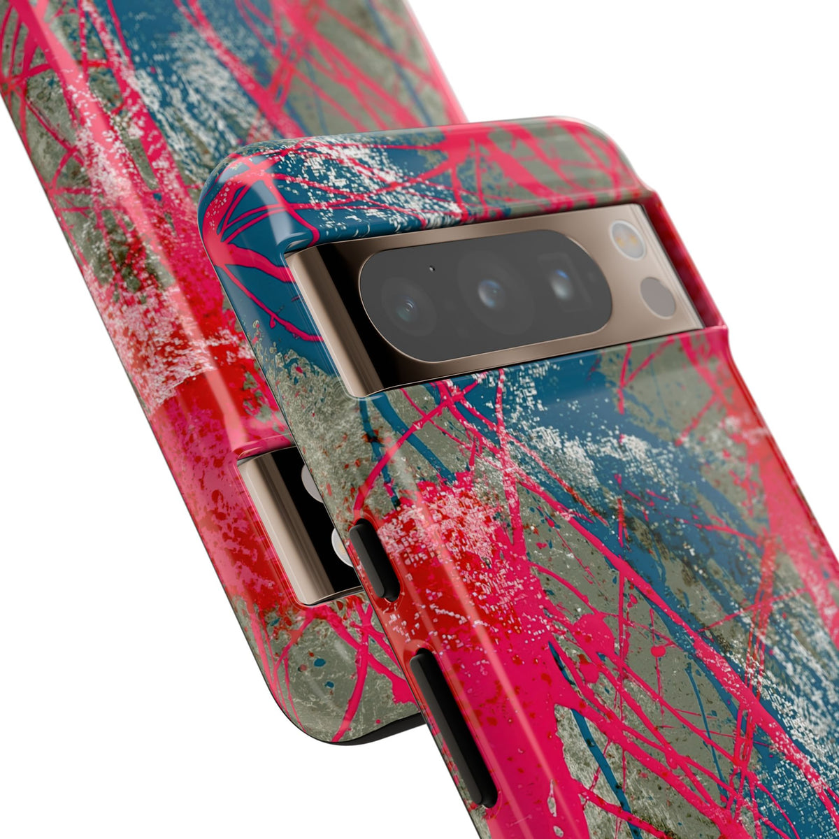 Neon Static Drip · Tough Phone Case for Pixel ·  Pink