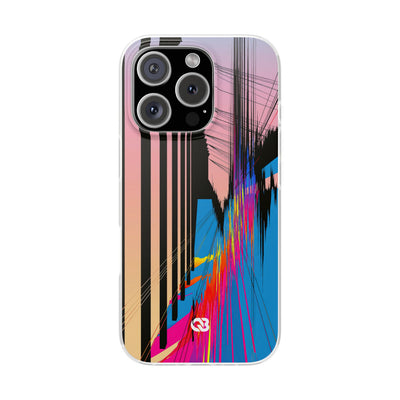 Blue Lite Phone Case for iPhone - Fractured Data Skyline