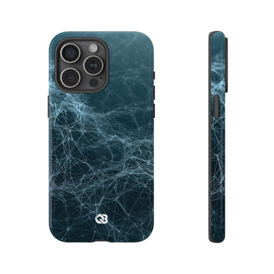 Teal Tough Phone Case for iPhone - Arctic Neural Mesh