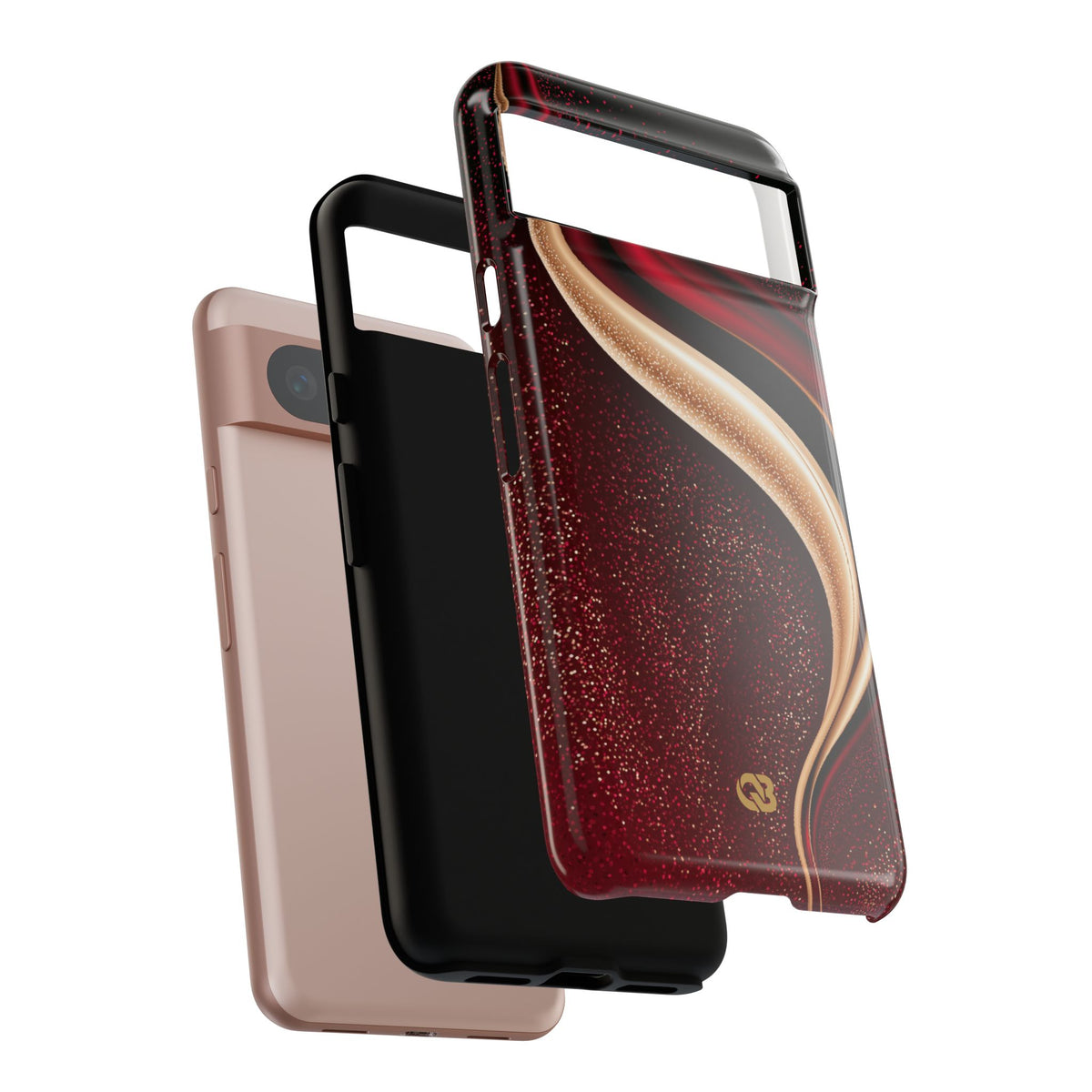 Gilded Crimson Flow · Tough Phone Case for Pixel ·  Red