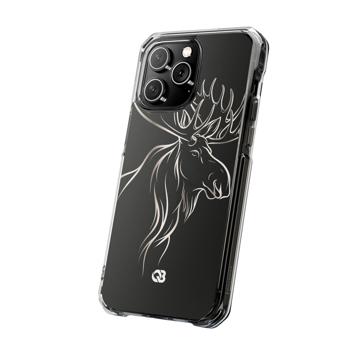 Nordic Moose Contour · Clear Impact Magnetic Phone Case for iPhone · Black
