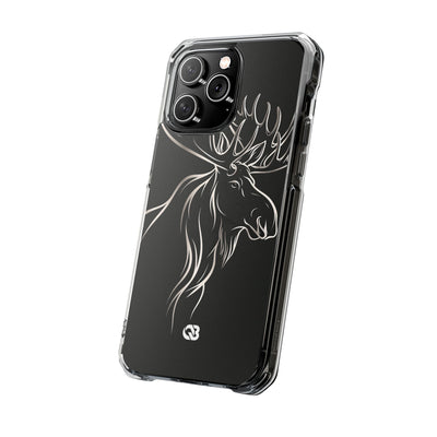 Nordic Moose Contour · Clear Impact Magnetic Phone Case for iPhone · Black