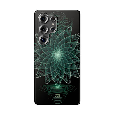 Green Lite Phone Case for Samsung - Cyan Signal Bloom