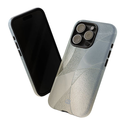 Silver Tough Phone Case for iPhone - Frosted Silver Mosaic