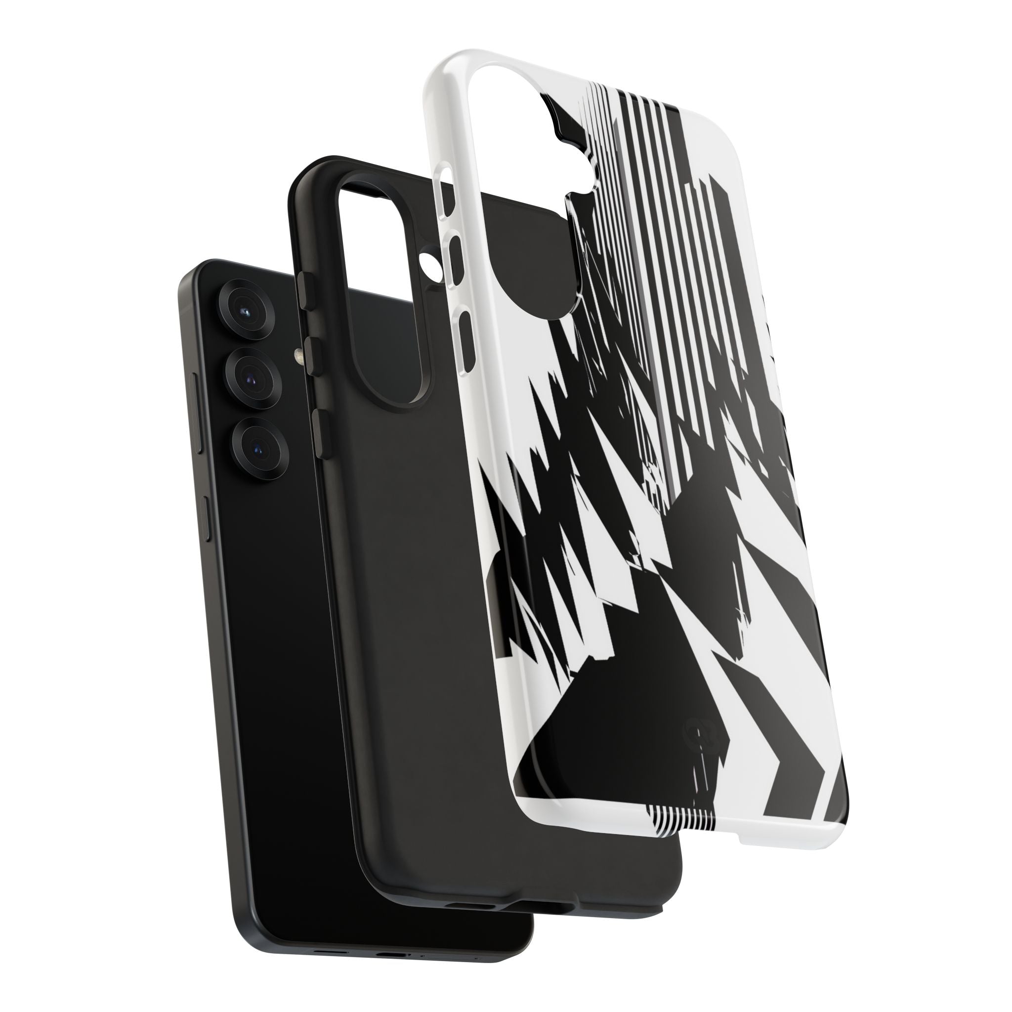 White Tough Phone Case for Samsung - Shattered Vector Spire