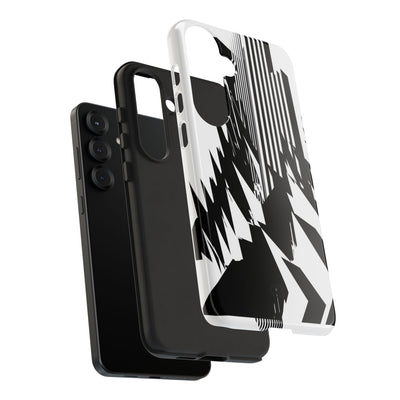 White Tough Phone Case for Samsung - Shattered Vector Spire
