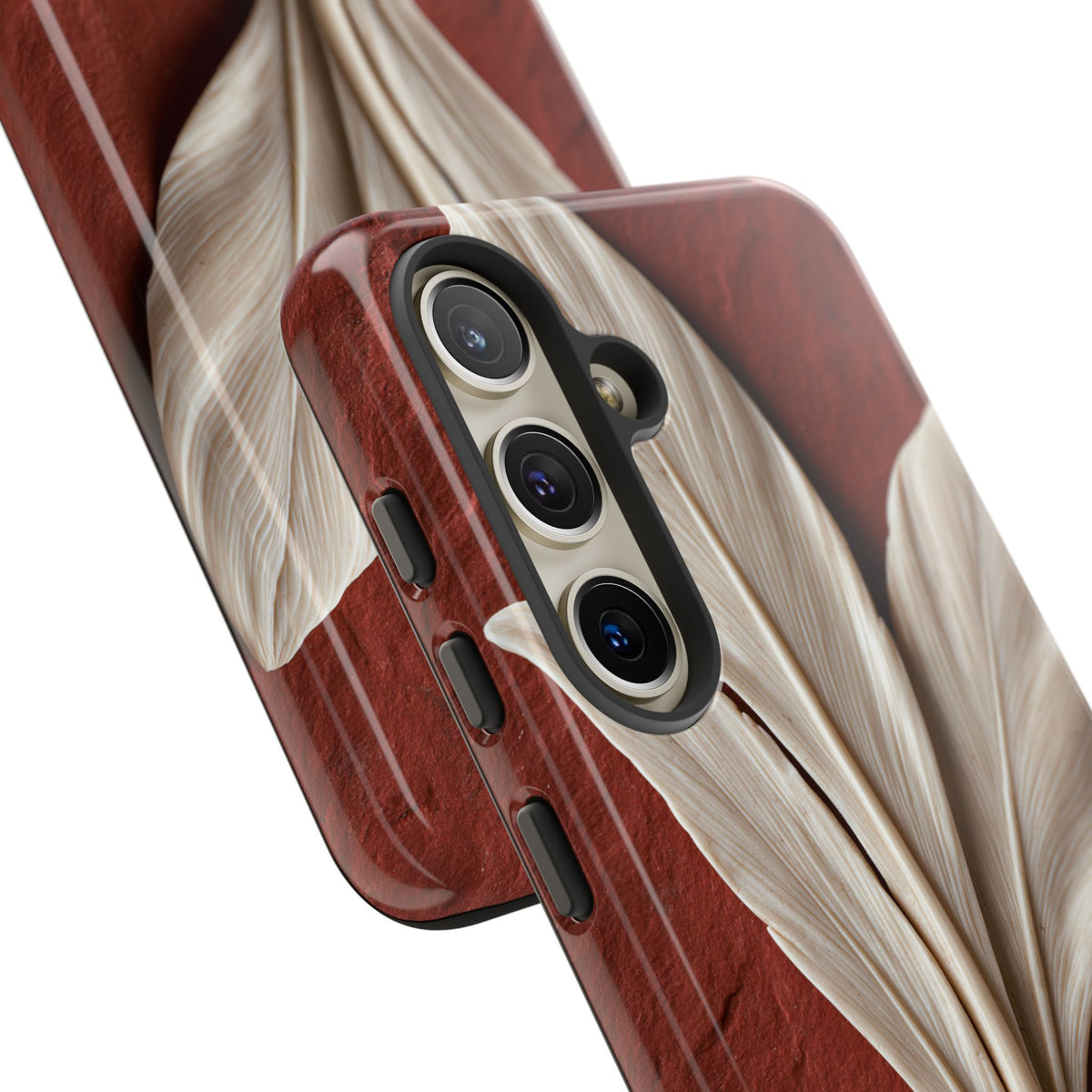 Carved Ivory Plume · Tough Phone Case for Samsung · Red