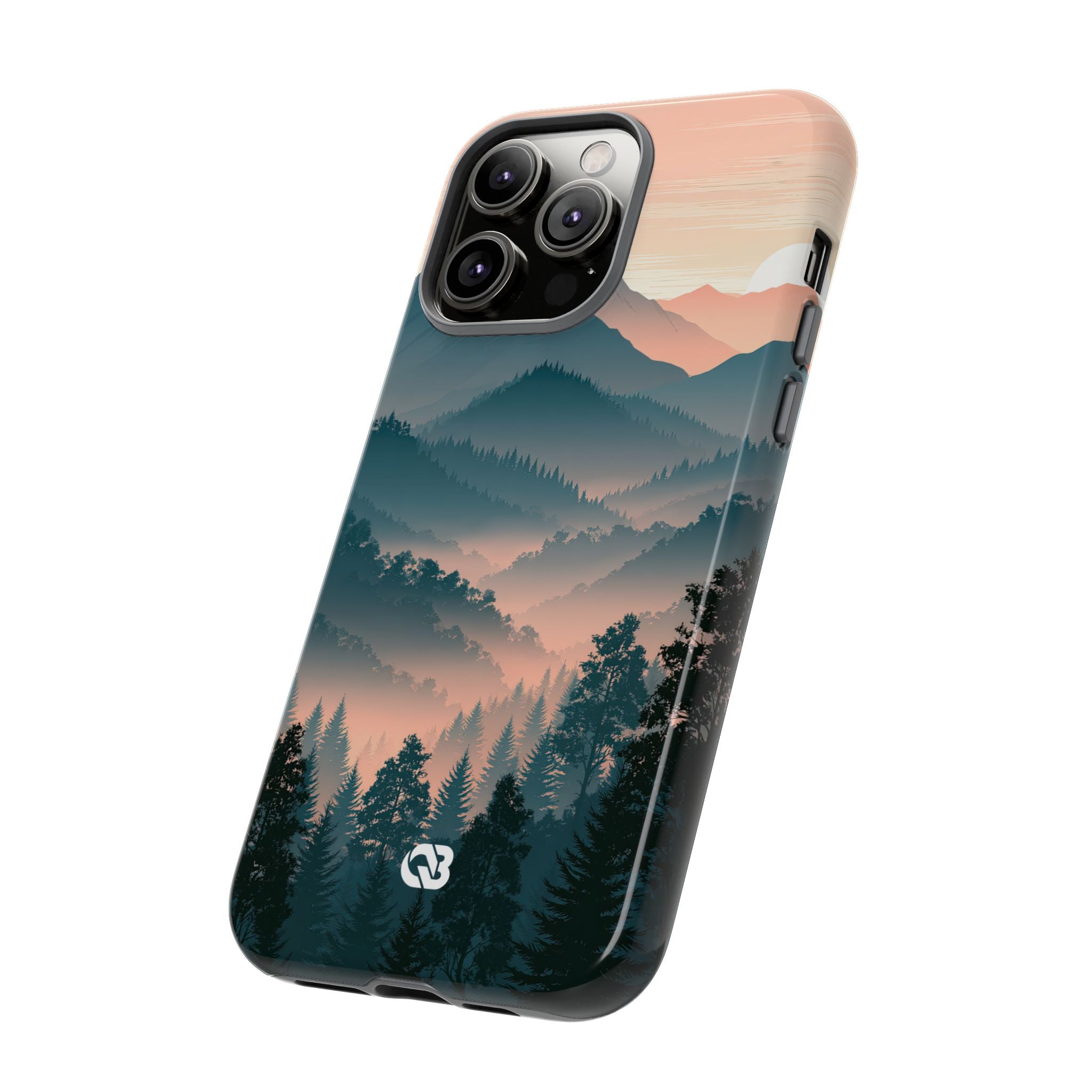 Teal Tough Phone Case for iPhone - Alpine Teal Horizon