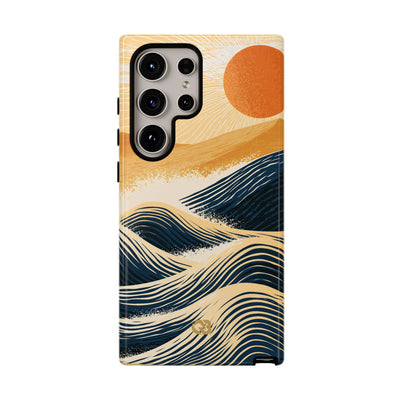 Blue Tough Phone Case for Samsung - Kyoto Cresting Tide