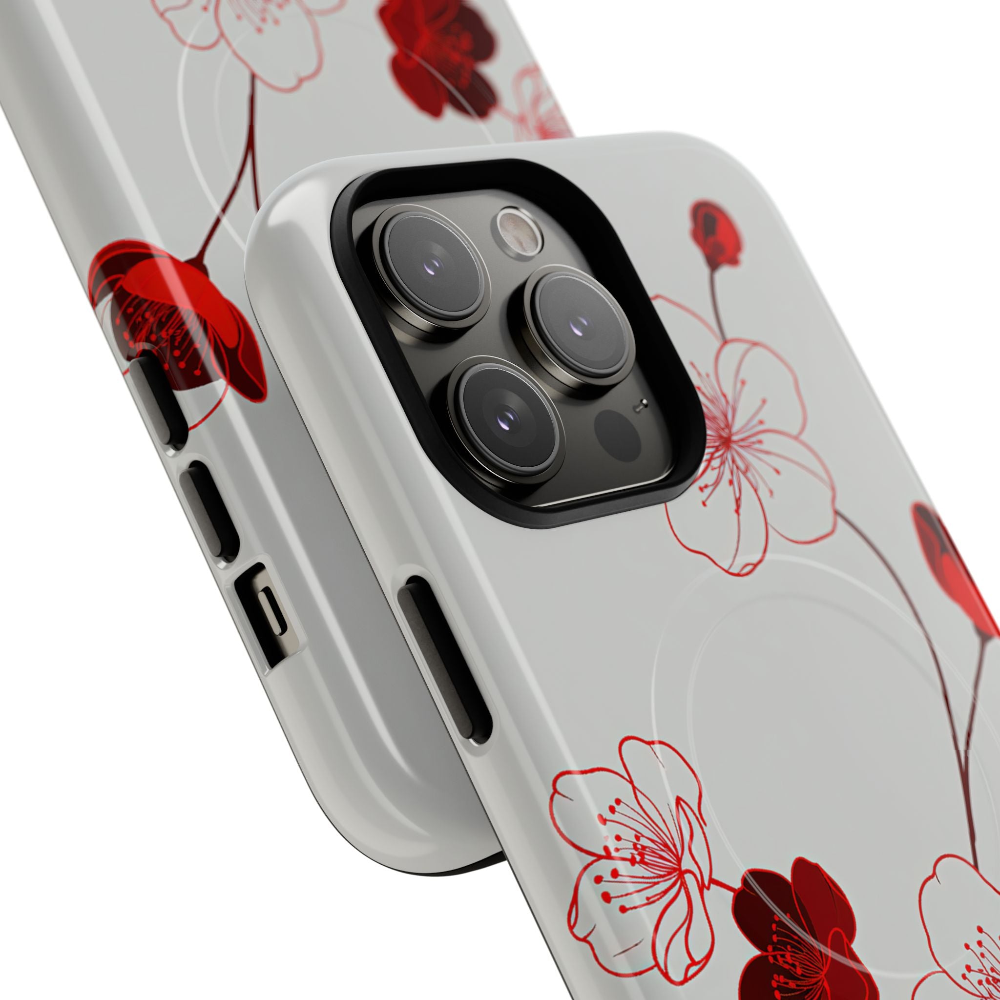 Red Tough 2.0 Magsafe Phone Case for iPhone - Kyoto Ember Bloom