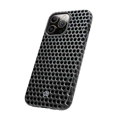 Silver Tough Phone Case for iPhone - Brutalist Steel Mesh