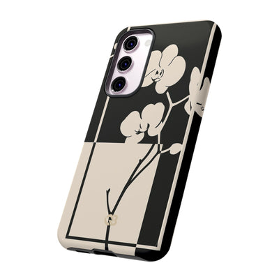 Beige Tough Phone Case for Samsung - Nocturnal Orchid Frame