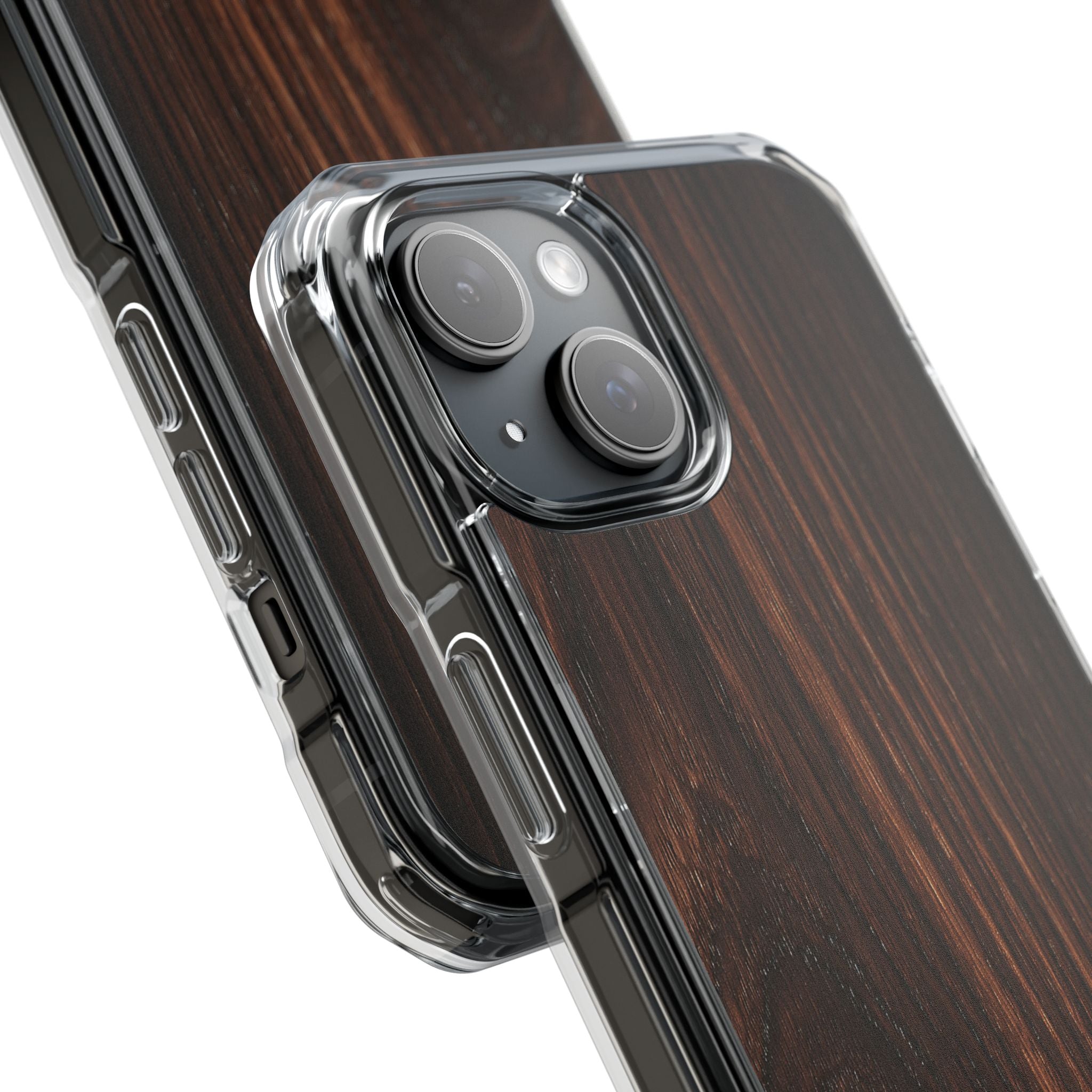 Brown Impact MagSafe Phone Case for iPhone - Burnished Mahogany Grain