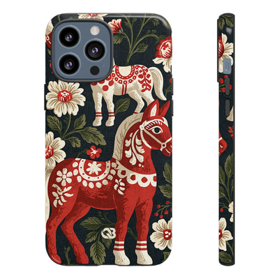 Nordic Dala Meadow · Tough Phone Case for iPhone · Red