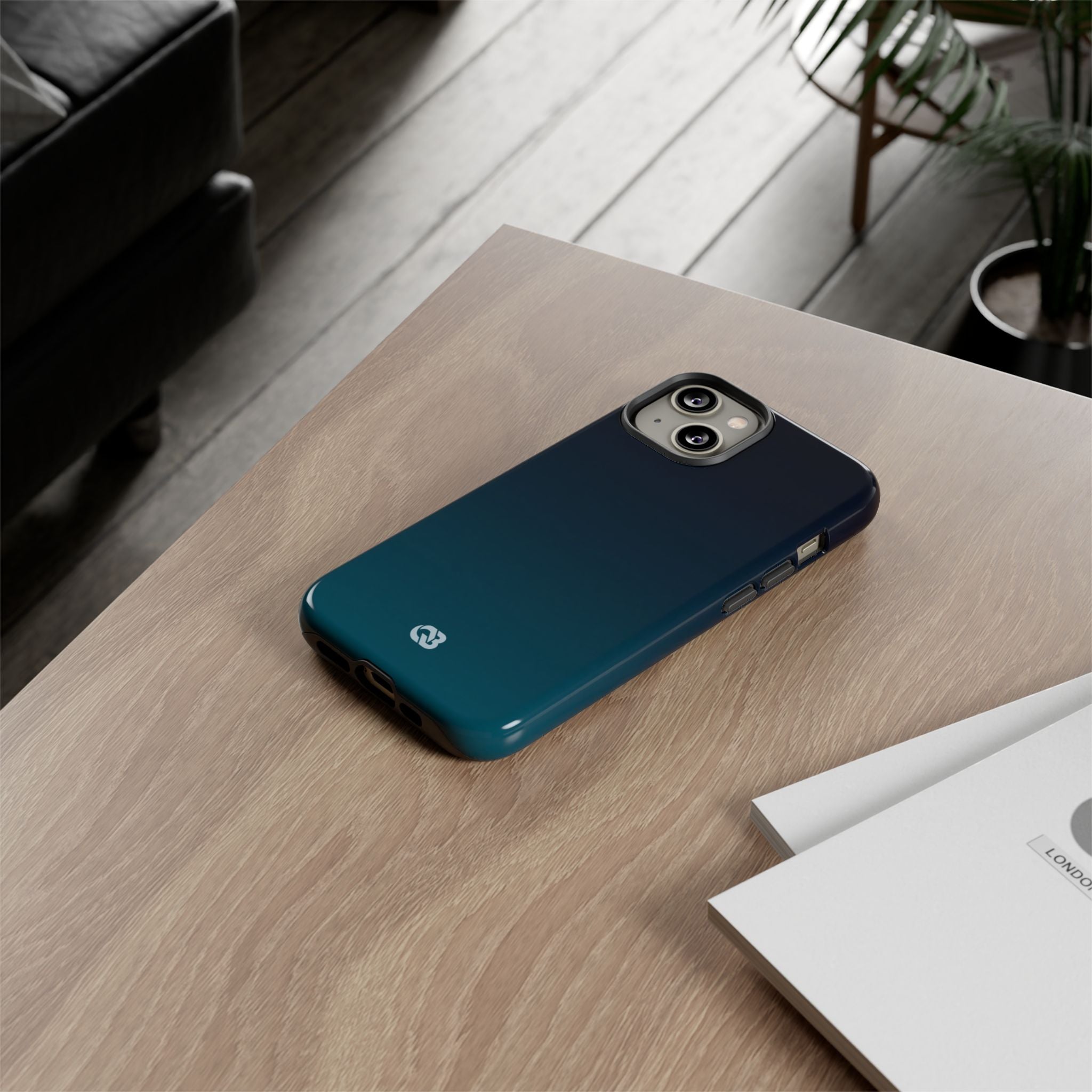 Teal Tough Phone Case for iPhone - Abyss Teal Haze
