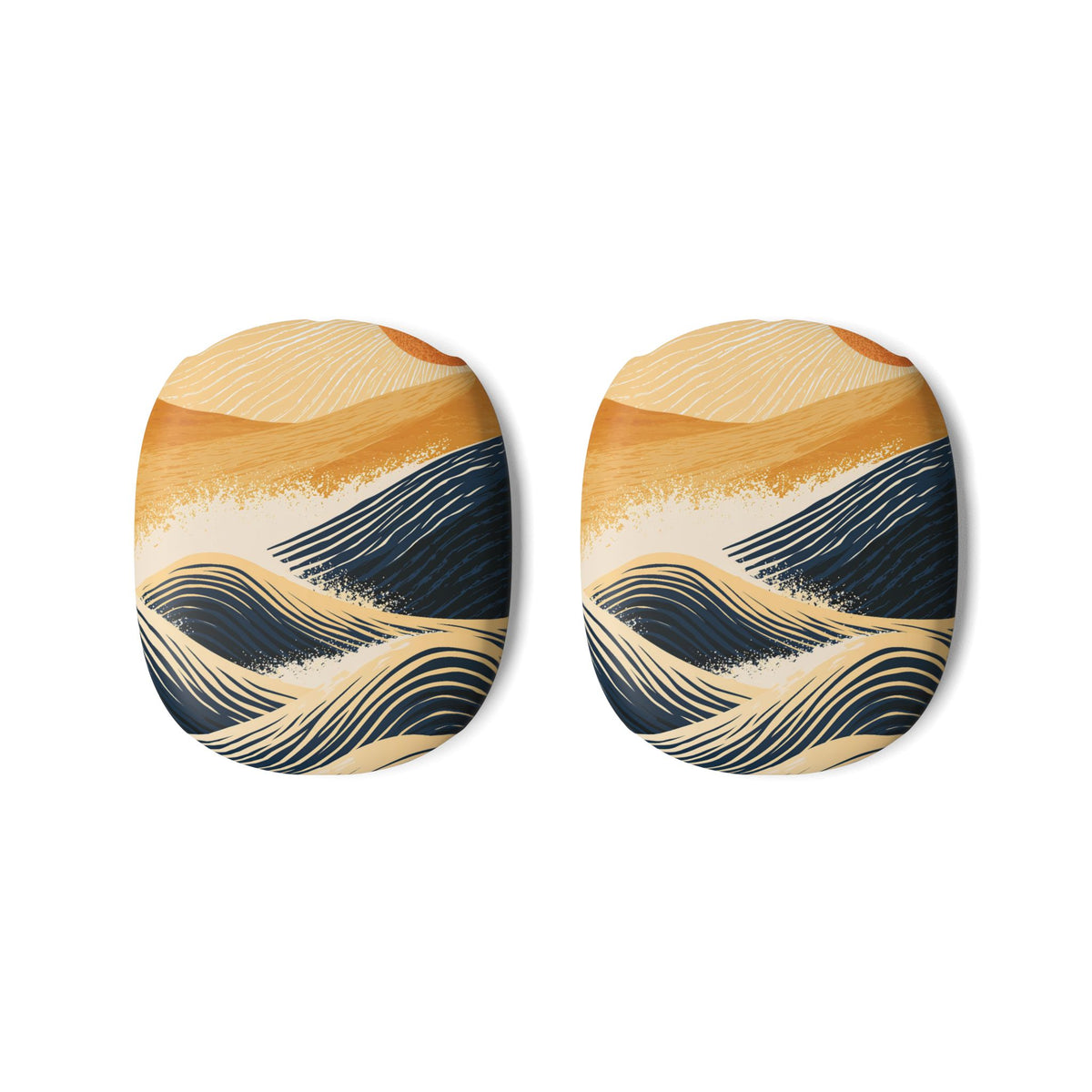 Golden Horizon Waves · Hard Case for AirPods Max · Blue