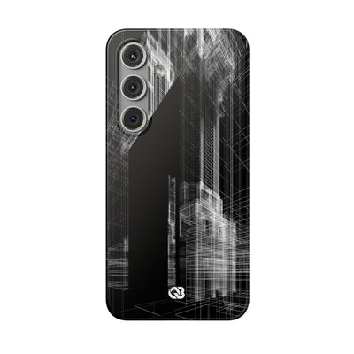 Black Lite Phone Case for Samsung - Ghost Urban Wireframe