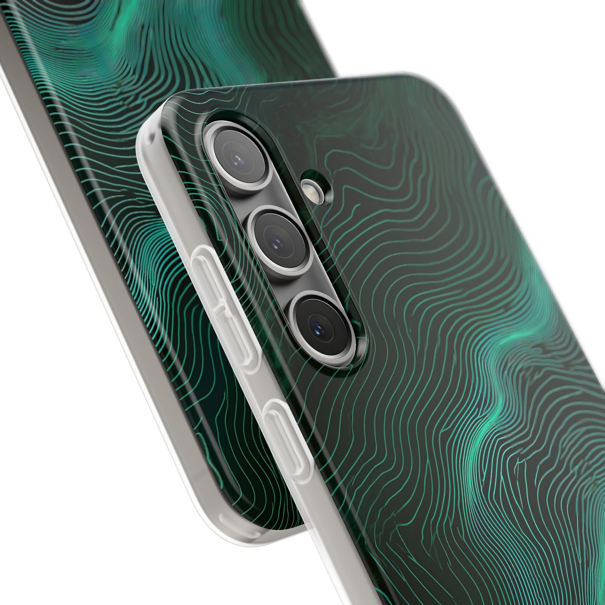 Teal Lite Phone Case for Samsung - Neon Jade Contour