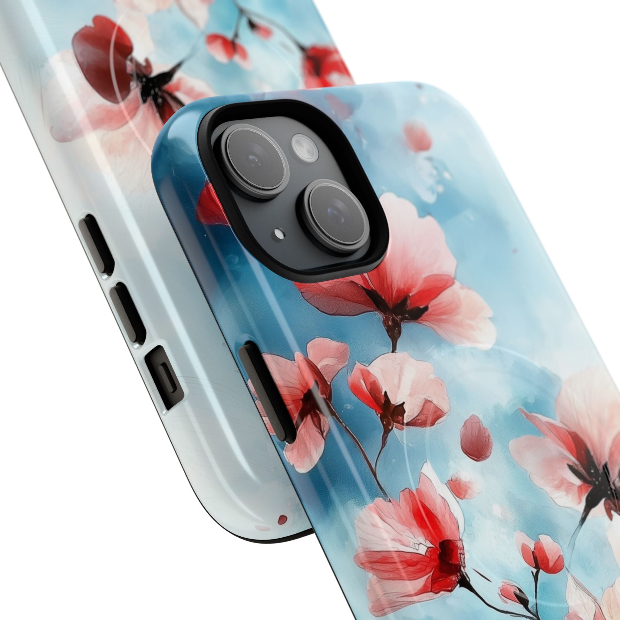 Pink Blossom Drift iPhone 15 Plus Case - Tough+