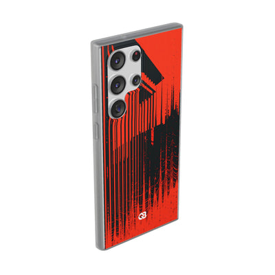 Red Lite Phone Case for Samsung - Crimson Brutalist Distortion